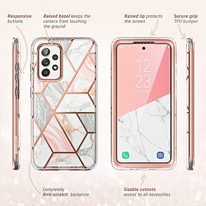 SUPCASE® Cosmo Θήκη για Samsung Galaxy A53 5G: Με Πλαίσιο Προστασίας Οθόνης, Λεπτή, Συνθετική και Αντοχή στις Πτώσεις Στρατιωτικού Προτύπου (MIL STD 810G 516.6) - Pink Marble - Image 6