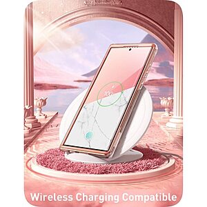 SUPCASE® Cosmo Θήκη για Samsung Galaxy S22 Ultra: Με Πλαίσιο Προστασίας Οθόνης, Λεπτή, Συνθετική και Αντοχή στις Πτώσεις Στρατιωτικού Προτύπου (MIL STD 810G 516.6) - Pink Marble - Image 4