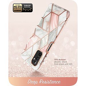 SUPCASE® Cosmo Θήκη για Samsung Galaxy A13 / A13 5G: Με Πλαίσιο Προστασίας Οθόνης, Λεπτή, Συνθετική και Αντοχή στις Πτώσεις Στρατιωτικού Προτύπου (MIL STD 810G 516.6) - Pink Marble - Image 4