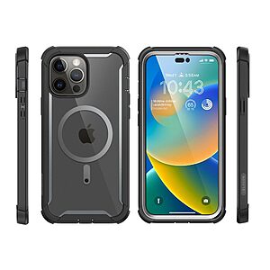 SUPCASE® i-Blason Ares MagSafe 360°: Πλήρης Προστασία iPhone 14 Pro Max με Ανθεκτική Θήκη Πλαστικού & Τζαμιού - Πιστοποίηση Αντοχής MIL-STD 810G-516.6 - Black Transparent - Image 3