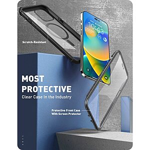 SUPCASE® i-Blason Ares MagSafe 360°: Πλήρης Προστασία iPhone 14 Pro Max με Ανθεκτική Θήκη Πλαστικού & Τζαμιού - Πιστοποίηση Αντοχής MIL-STD 810G-516.6 - Black Transparent - Image 4