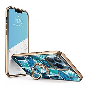 SUPCASE® I-Blason Cosmo Snap για iPhone 13 Pro: Θήκη Σιλικόνης με Περιστρεφόμενο Δαχτυλίδι και Πιστοποίηση Αντοχής MIL-STD 810G-516.6 - Ocean Marble