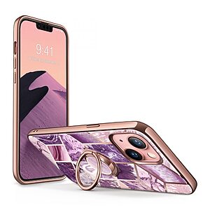 SUPCASE® I-Blason Cosmo Snap για iPhone 13: Θήκη Σιλικόνης με Περιστρεφόμενο Δαχτυλίδι και Πιστοποίηση Αντοχής MIL-STD 810G-516.6 - Purple Marble
