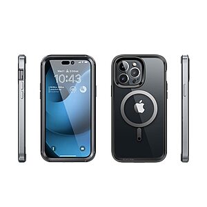 SUPCASE® UB Edge iPhone 14 Pro Max: Θήκη Σιλικόνης MagSafe Διάφανη με TPU / PC Πλαίσιο και Προστασία Οθόνης Snap-On | Πιστοποίηση Αντοχής MIL-STD 810G-516.6 - Black - Image 3