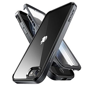 SUPCASE® UB Edge iPhone 7 / 8 / SE 2020 / 2022: Θήκη Σιλικόνης Διάφανη με TPU / PC Πλαίσιο και Προστασία Οθόνης Snap-On | Πιστοποίηση Αντοχής MIL-STD 810G-516.6 - Black