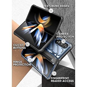 SUPCASE® Unicorn Beetle 360° Pro: Θήκη Samsung Galaxy Z Fold4 5G με Πρόσοψη Οθόνης, Υποδοχή S-Pen και Πιστοποίηση Αντοχής MIL-STD 810G-516.6 - Tilt - Image 6