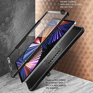 SUPCASE® Unicorn Beetle 360° Pro: Θήκη iPad Pro (2021/2022) 12.9" με Πρόσοψη Οθόνης, Υποδοχή Apple Pencil και Πιστοποίηση Αντοχής MIL-STD 810G-516.6 - Black - Image 3