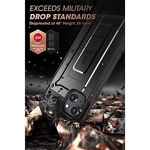 SUPCASE® Unicorn Beetle 360° Pro: Θήκη iPhone 13 / 14 με Πρόσοψη Οθόνης, Κλιπ Ζώνης και Πιστοποίηση Αντοχής MIL-STD 810G-516.6 - Black - Image 4