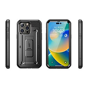 SUPCASE® Unicorn Beetle 360° Pro: Θήκη iPhone 14 Pro Max με Πρόσοψη Οθόνης, Κλιπ Ζώνης και Πιστοποίηση Αντοχής MIL-STD 810G-516.6 - Black - Image 3