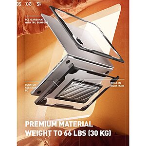 SUPCASE® Unicorn Beetle Pro with Stand: Θήκη MacBook Pro 16" (2021-2023), Υψηλής Προστασίας, Εργονομική, Ρυθμιζόμενη Βάση, Πιστοποίηση Αντοχής MIL STD 810G 516.6 - Black - Image 6