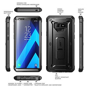 SUPCASE® Unicorn Beetle 360° Pro: Θήκη Samsung Galaxy Note 9 με Πρόσοψη Οθόνης, Κλιπ Ζώνης και Πιστοποίηση Αντοχής MIL-STD 810G-516.6 - Black - Image 7