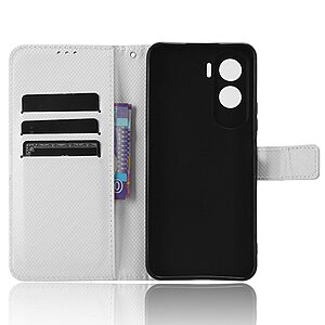 Θήκη Honor 90 Lite 5G Mad Mask Leather Wallet Case Series 3 με βάση στήριξης, υποδοχές καρτών και μαγνητικό κούμπωμα Flip Wallet από συνθετικό δέρμα λευκό - Image 4