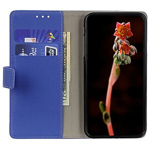 υποδοχές καρτών και μαγνητικό Back κούμπωμα Flip Wallet από συνθετικό δέρμα μπλε