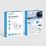 Φορτιστής LAPTOP VEGER GaN 65 Watt Mini Quick Charger με 2xθύρες USB Type-C και USB-A PD 65W υποστηρίζει φόρτιση laptop και iphone 14/ PD 3.0/ QC 3.0/ SuperCHARGE PPS (TC650 ) λευκό