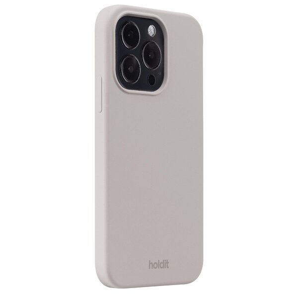 Θήκη σιλικόνης Holdit® για iPhone 15 Pro  Taupe (Μπεζ-γκρι )