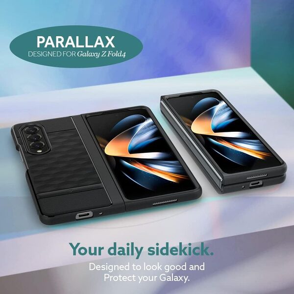 caseology parallax spigen silicone case samsung galaxy z fold5 5g camera protection matte black 5