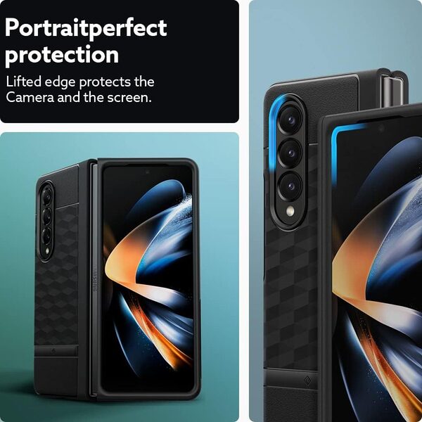 caseology parallax spigen silicone case samsung galaxy z fold5 5g camera protection matte black 6