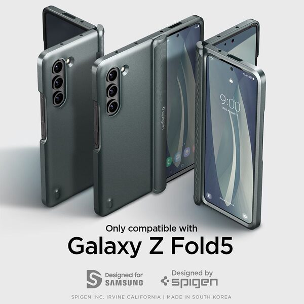 spigen slim armor pro galaxy z fold5 5g high quality protection military standard abyss green 1