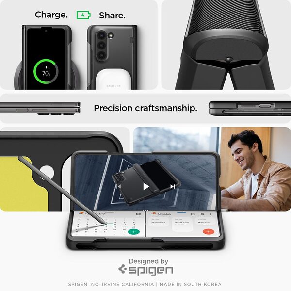 spigen slim armor pro galaxy z fold5 5g high quality protection military standard black 5