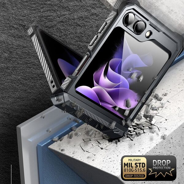 supcase armorbox full cover samsung galaxy z flip5 5g durable plastic military standard black 2
