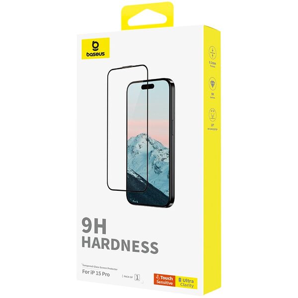 tempered glass apple iphone 15 pro baseus full glue 34734 5