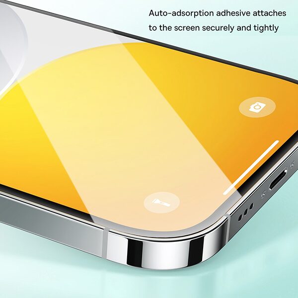 Baseus Sapphire Υψηλής Ποιότητας Προστατευτικό γυαλί Tempered Glass για iPhone 15 Pro Max Πλήρης Κάλυψη - Ενισχυμένες Άκρες & Εργαλείο Εγκατάστασης - Image 3
