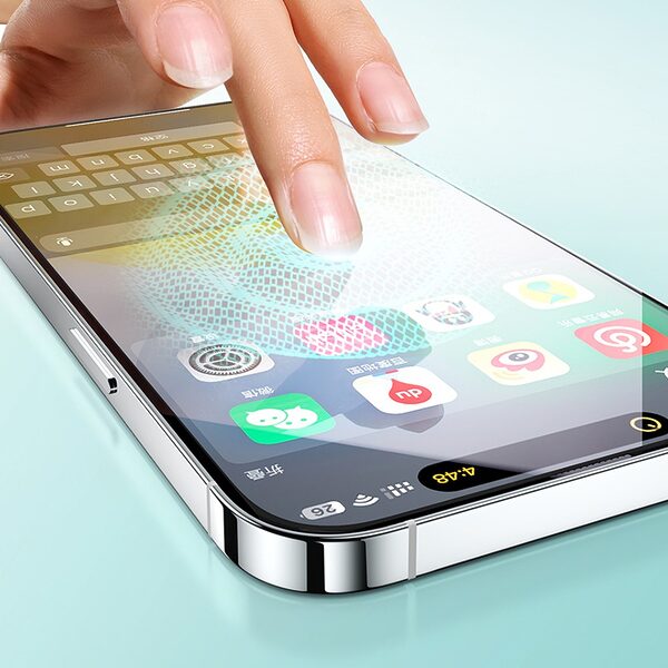 Baseus Sapphire Υψηλής Ποιότητας Προστατευτικό γυαλί Tempered Glass για iPhone 15 Pro Max Πλήρης Κάλυψη - Ενισχυμένες Άκρες & Εργαλείο Εγκατάστασης - Image 4