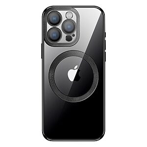 Θήκη iPhone 15 KSTDESIGN Magnetic Metal Frame Series συμβατό με Magsafe φορτιστή Transparent Πλάτη TPU μαύρο