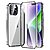 Θήκη iPhone 15 Mad Mask μεταλλική με εσωτερικό μαγνήτη V2 και ανθεκτικό Tempered Glass 360° διπλής όψης με Camera Protection Lips ασημί