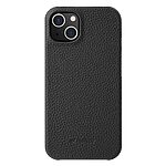 Θήκη iPhone 15 MELKCO Πλάτη Shock-Proof από Premium αυθεντικό δέρμα Genuine Cowhide μαύρο