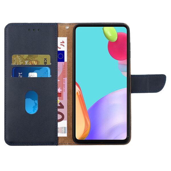 υποδοχές καρτών και μαγνητικό κούμπωμα Flip Wallet από αυθεντικό δέρμα μπλε