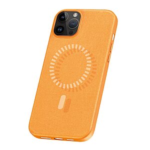 Θήκη iPhone 15 Pro Max Baseus Fauxther Series Silicone Sockproof συμβατό με Magsafe φορτιστή Πλάτη TPU πορτοκαλί