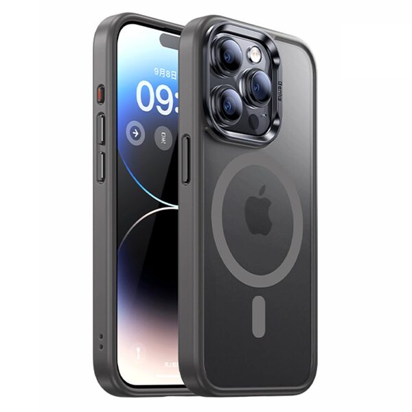 Θήκη iPhone 15 Pro Max BENKS Magnetic Matte Series συμβατό με Magsafe φορτιστή Πλάτη TPU γκρι
