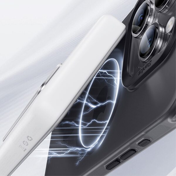 Θήκη iPhone 15 Pro Max BENKS Magnetic Series v3 Hybrid συμβατό με Magsafe φορτιστή Transparent Πλάτη TPU λευκό - Image 2