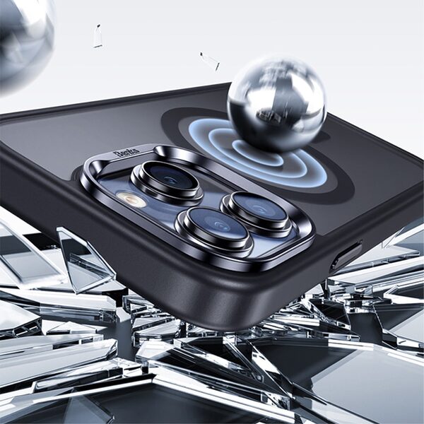 Θήκη iPhone 15 Pro Max BENKS Magnetic Matte Series συμβατό με Magsafe φορτιστή Πλάτη TPU μπλε - Image 3