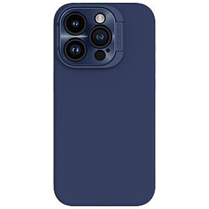 Θήκη iPhone 15 Pro Max NiLLkin Lenswing Series με ειδικό στήριγμα στην κάμερα Silicone Sockproof συμβατό με Magsafe φορτιστή Πλάτη TPU μπλε