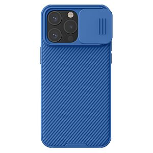 Θήκη iPhone 15 Pro Max NiLLkin Camshield Pro Series Πλάτη με προστασία για την κάμερα από σκλήρό Premium TPU μπλε