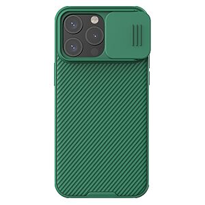 Θήκη iPhone 15 Pro Max NiLLkin Camshield Pro Series Πλάτη με προστασία για την κάμερα από σκλήρό Premium TPU πράσινο