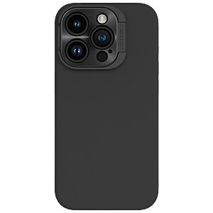 Θήκη iPhone 15 Pro NiLLkin Lenswing Series με ειδικό στήριγμα στην κάμερα Silicone Sockproof συμβατό με Magsafe φορτιστή Πλάτη TPU μαύρο