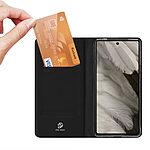 υποδοχή καρτών και μαγνητικό κούμπωμα Flip Wallet από συνθετικό δέρμα και TPU μαύρο