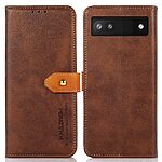 Θήκη Google Pixel 7A KHAZNEH Leather Wallet Golden Clasp με βάση στήριξης