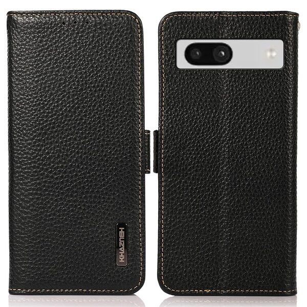 Θήκη Google Pixel 7A KHAZNEH Leather Wallet Golden Clasp με βάση στήριξης