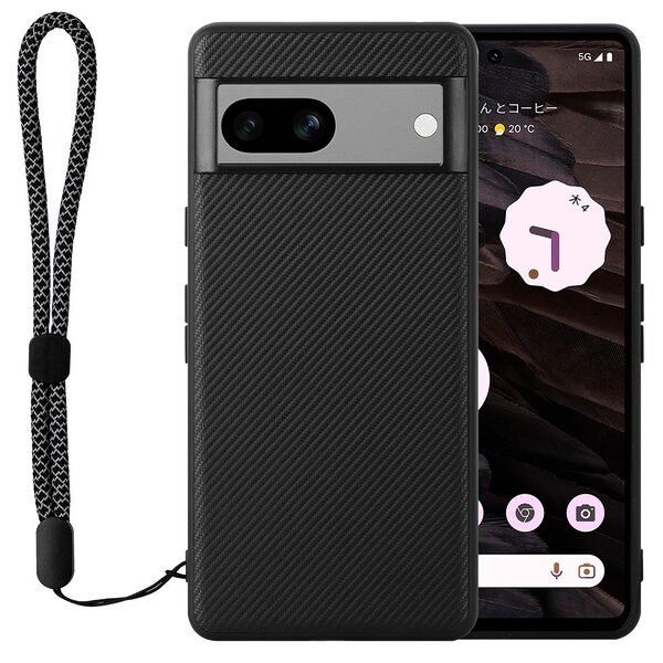 Θήκη Google Pixel 7A VILI TC Series με σχέδιο carbon fiber ενισχυμένες γωνίες από Premium ανθεκτικό TPU μαύρο