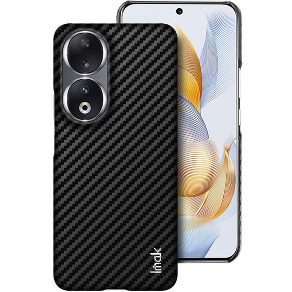 Θήκη Honor 90 IMAK Ruiyi Series με υφή Carbon Fiber από συνθετικό δέρμα και σκληρό πλαστικό μαύρο