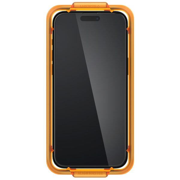 tempered glass spigen alm glass iphone15 pro max black 1