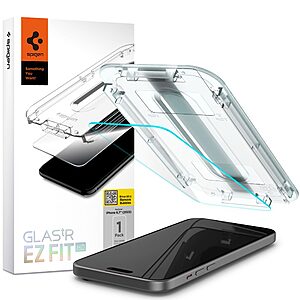 Spigen® Tempered EZ Fit GLAS.tR για iPhone 15 Plus Γυαλί Προστασίας οθόνης 9H με Εργαλείο Τοποθέτησης EZ Fit