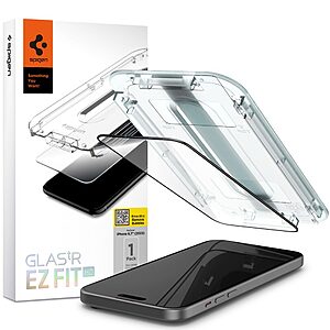 Spigen® Tempered EZ Fit GLAS.tR για iPhone 15 Plus Γυαλί Προστασίας οθόνης 9H με Εργαλείο Τοποθέτησης EZ Fit - Black