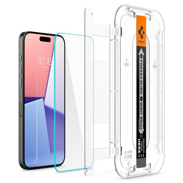 tempered glass spigen ez fit glastr iphone15 pro max tool 1