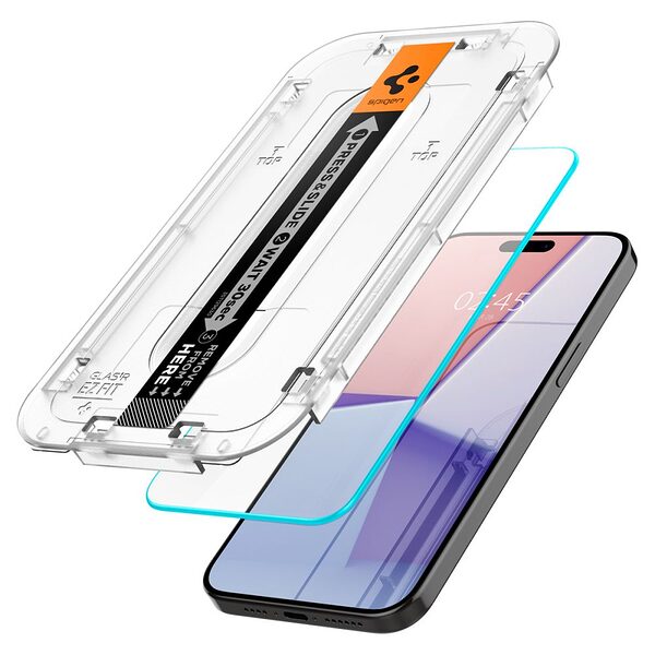 tempered glass spigen ez fit glastr iphone15 pro max tool 2