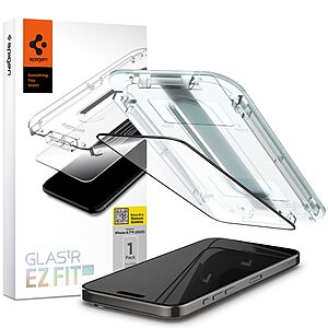 Spigen® Tempered EZ Fit GLAS.tR για iPhone 15 Pro Max Γυαλί Προστασίας οθόνης 9H με Εργαλείο Τοποθέτησης EZ Fit - Black